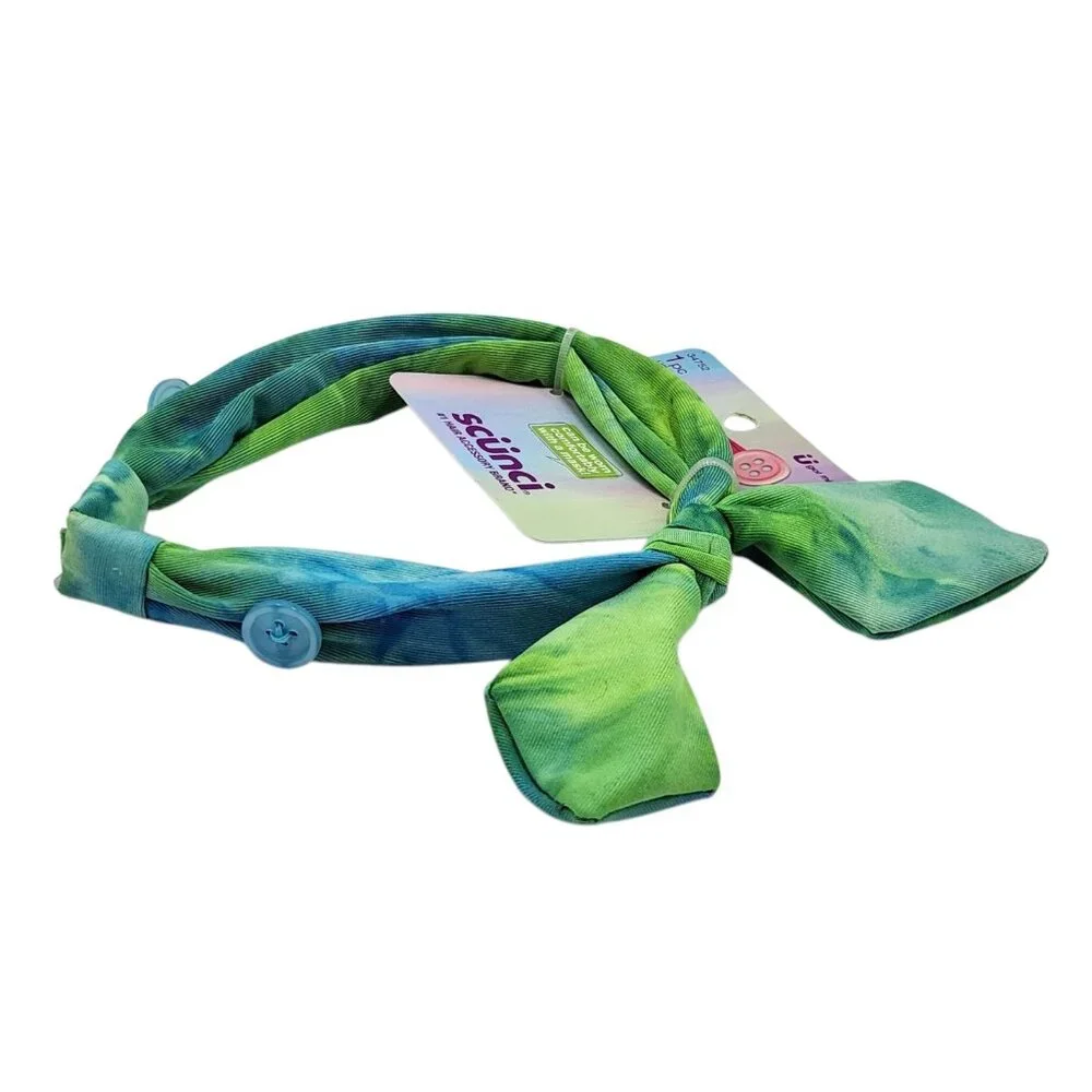 Scunci U Got This‎ Headband with Buttons for Mask 3 Pcs Multicolor Tie Dye Set